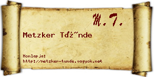 Metzker Tünde névjegykártya